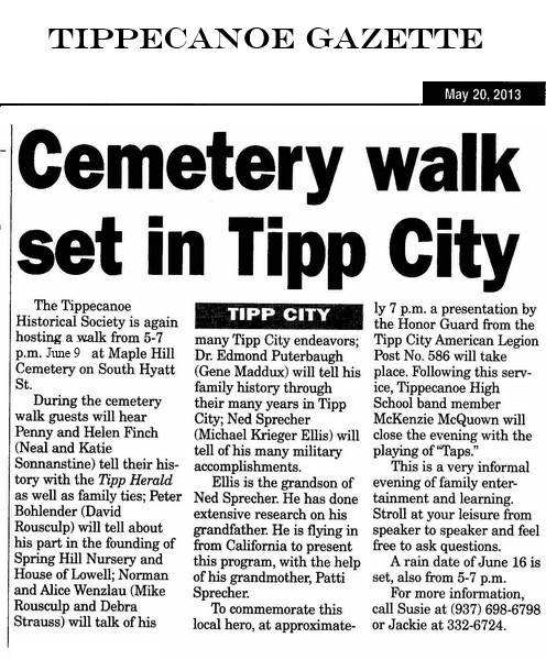 June 9 2013 Maple Hill Cemetery Walk