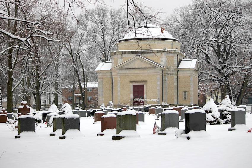 Winter graves with chapel